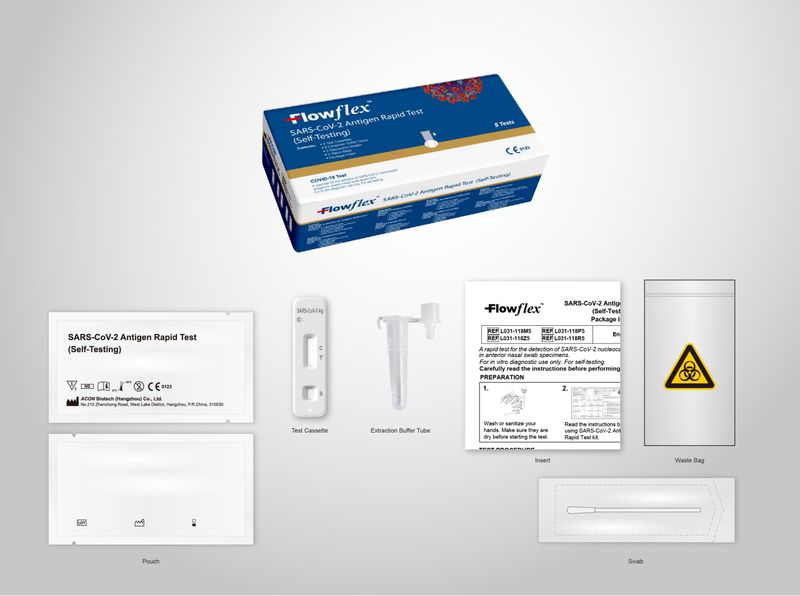Flowflex Rapid Antigen Test, box of 5